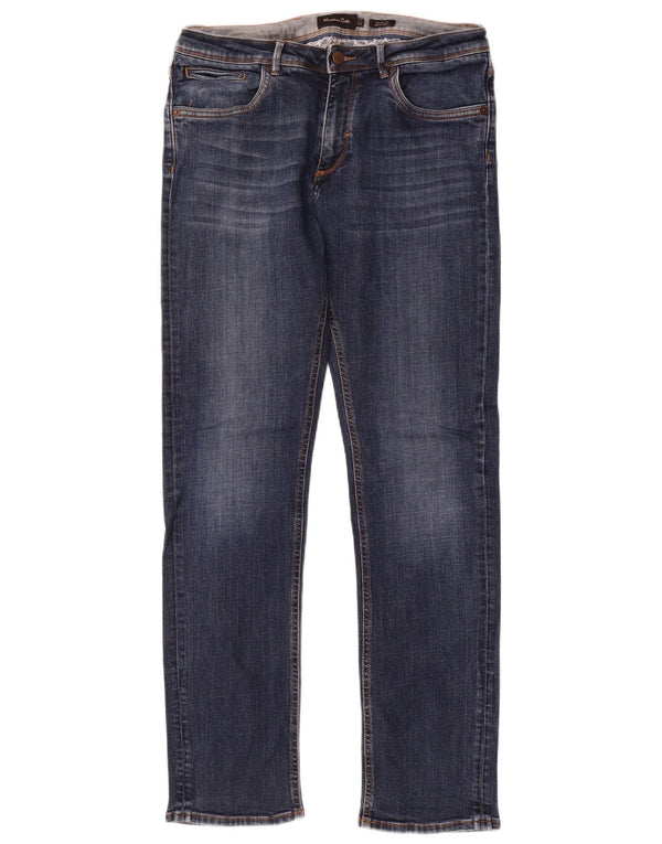 Massimo Dutti Ανδρικά Casual Fit Slim Jeans EU 42 Large W32 L33 Blue Cotton