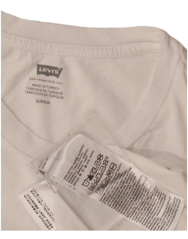 Levi's Mens Graphic T-Shirt Top Small White Cotton