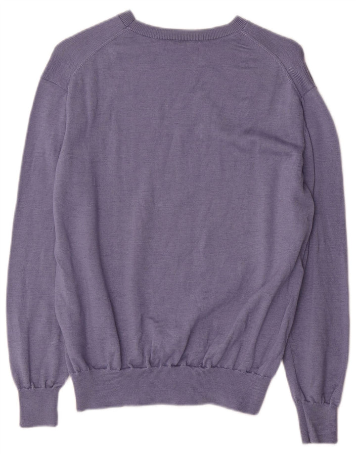 Cos Womens Oversized Boat Neck Jumper Sweater UK 10 Small Blue Wool