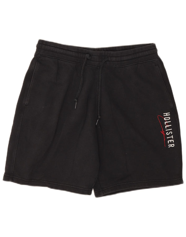 Hollister Mens Graphic Sport Shorts Medium Black Cotton