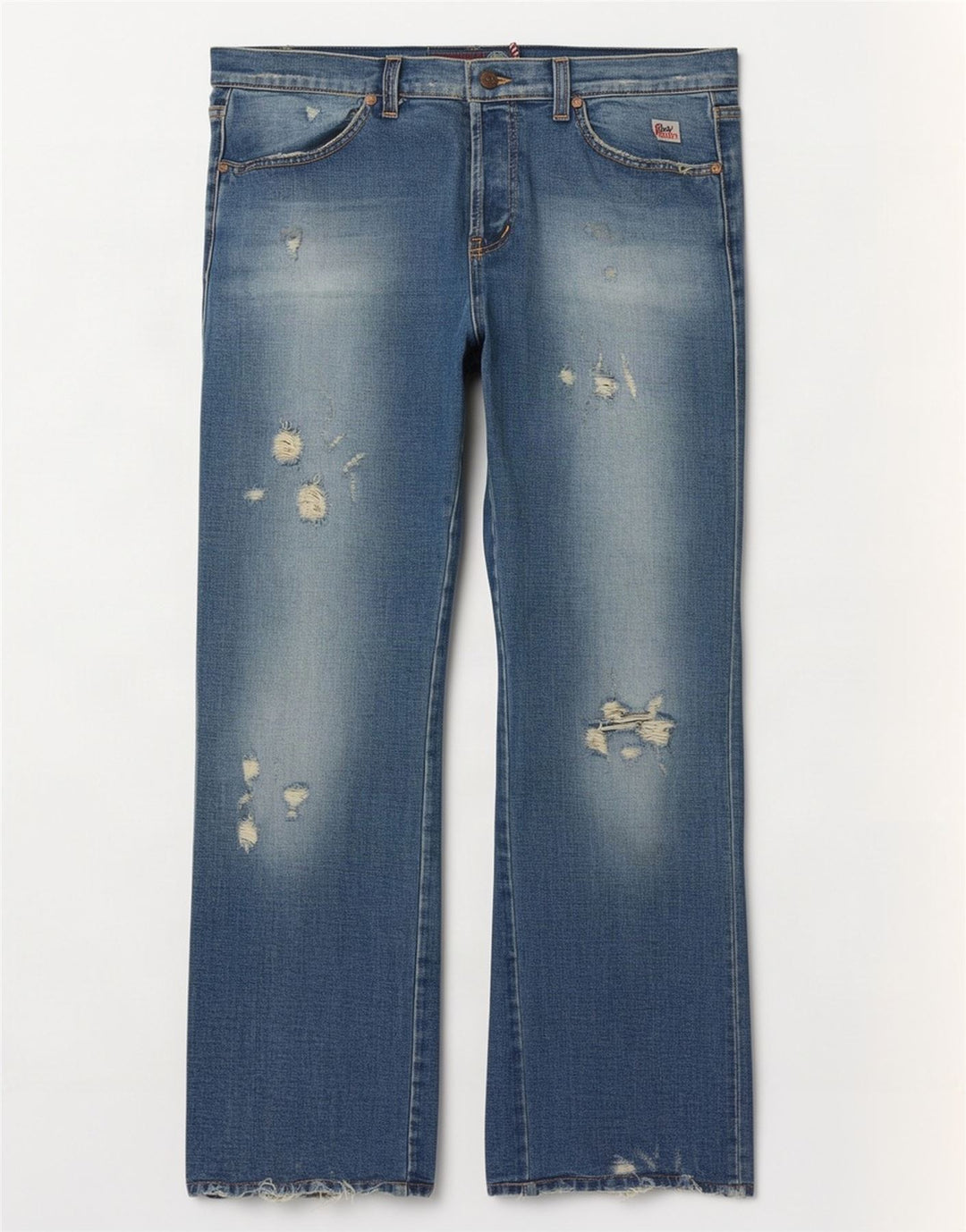 Blugi roy Rogers pentru damă, învechiți cu bootcut, W34 L32, bumbac albastru
