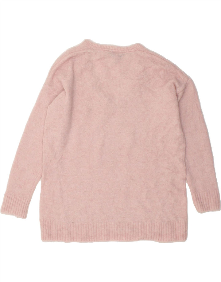 JOULES Womens V-Neck Jumper Sweater UK 10 Small Pink Polyamide Vintage Joules and Second-Hand Joules from Messina Hembry 