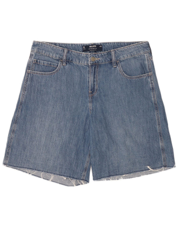 Hollister Womens Baggy Low Waist Denim Shorts W30 Medium Blue Cotton