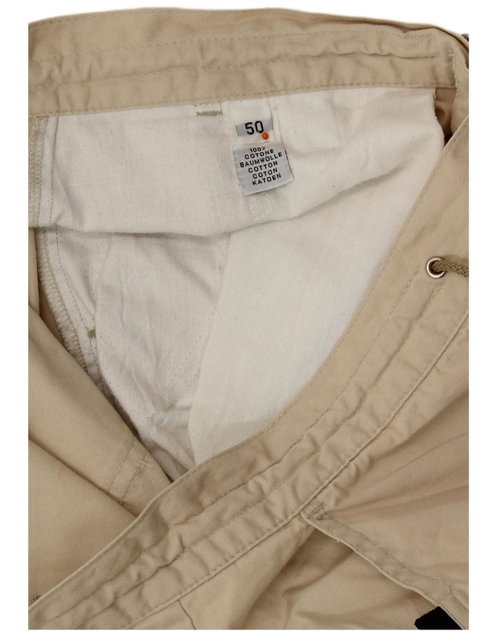 VINTAGE Mens Cargo Shorts IT 50 Large W34  Beige Cotton