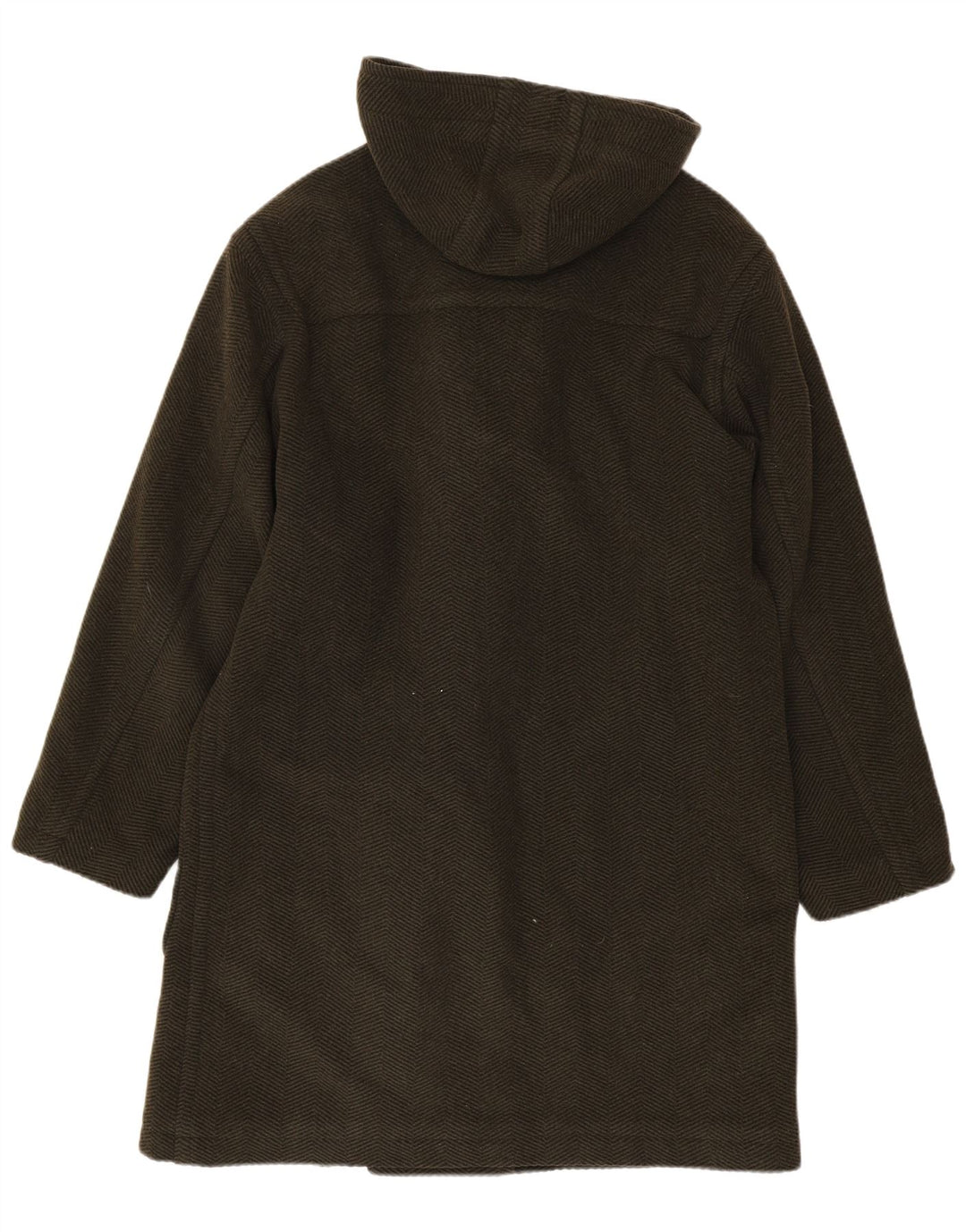 Vintage Ανδρικό παλτό Duffle με κουκούλα UK 38 Medium Khaki Wool