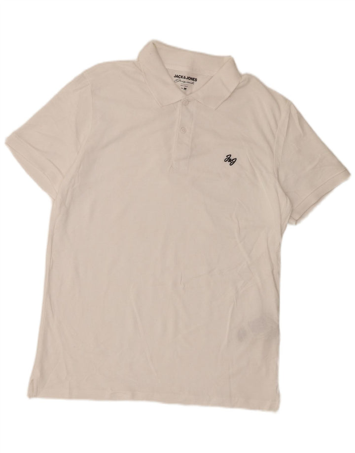 JACK & JONES Poloshirt til mænd Medium hvid bomuld