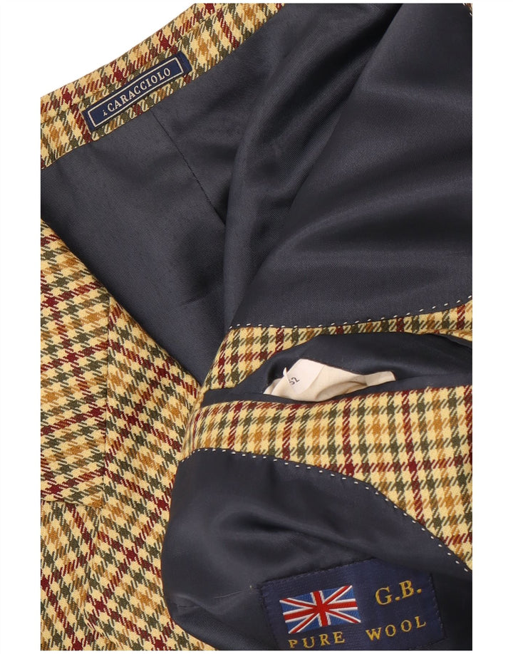 Giacca Blazer 2 Bottoni Caracciolo Uomo IT 52 XL Pied De Poule Marrone