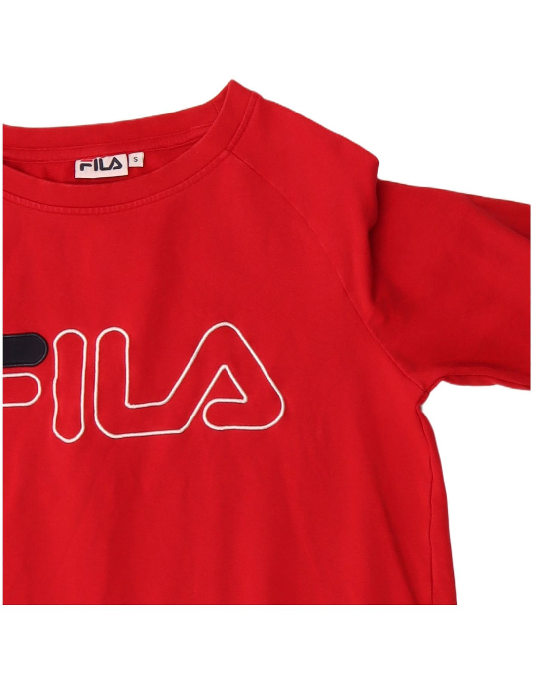 Fila Womens Graphic Sweatshirt Jumper UK 10 Small Red Cotton