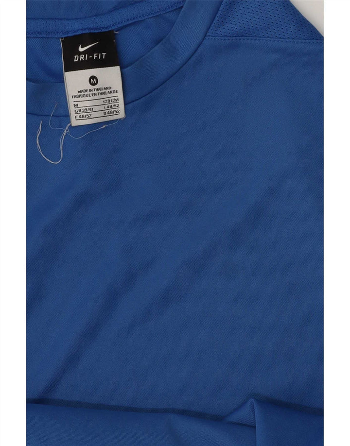 Nike Mens Dri Fit T-Shirt Top UK 39/41 Medium Blue