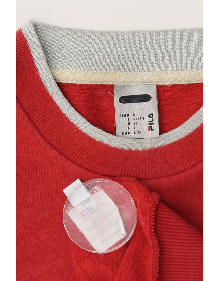 Fila Mens Sweatshirt Jumper IT 52/54 Large Red Cotton