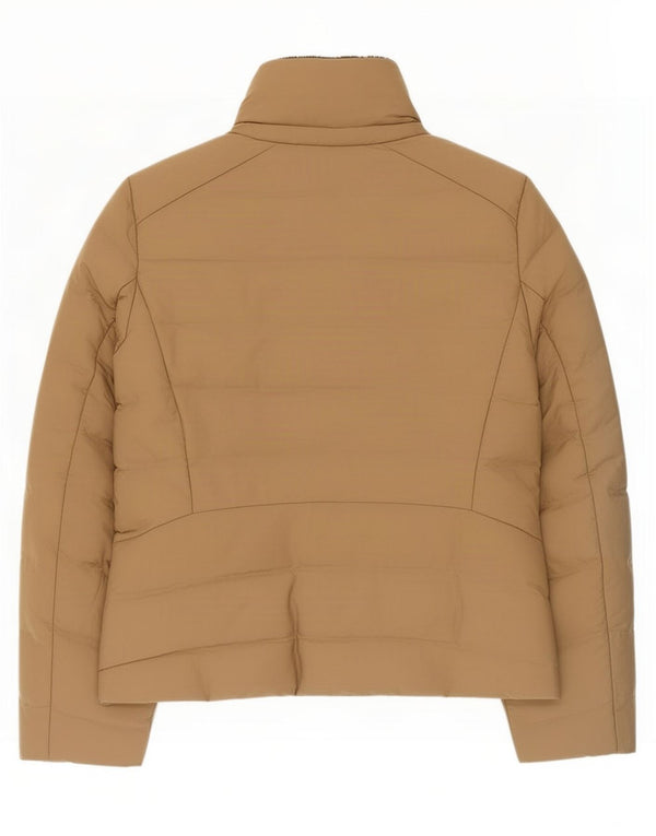 Zara Mujer Sherpa Chaqueta Acolchada UK 20 2XL Beige Poliéster