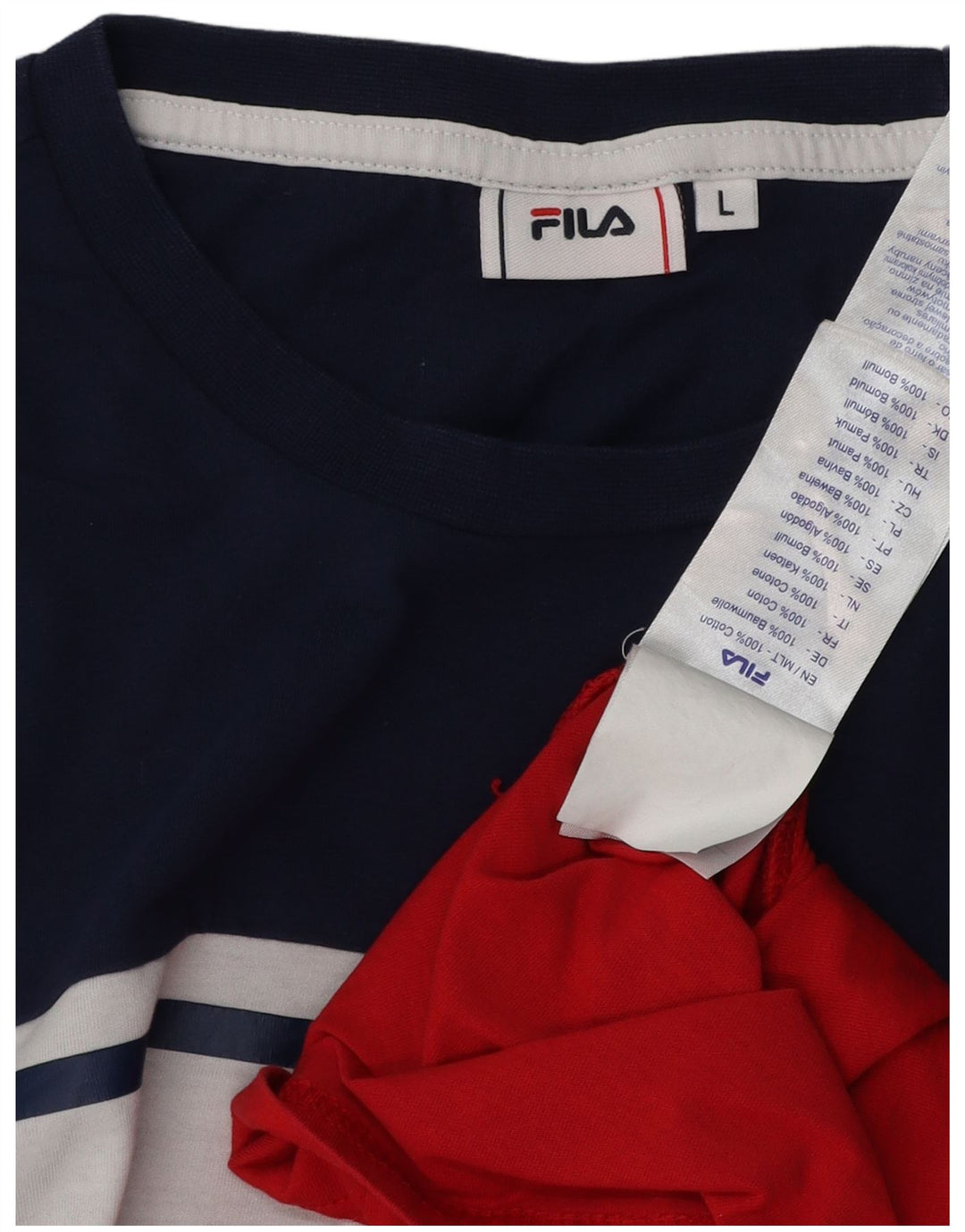 FILA Herre T-Shirt Top Stor Flerfarvet Colourblock Bomuld