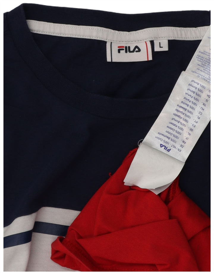 FILA Herre T-Shirt Top Stor Flerfarvet Colourblock Bomuld