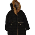OASIS Womens Hooded Padded Coat UK 10 Small Black Polyester Vintage Oasis and Second-Hand Oasis from Messina Hembry 