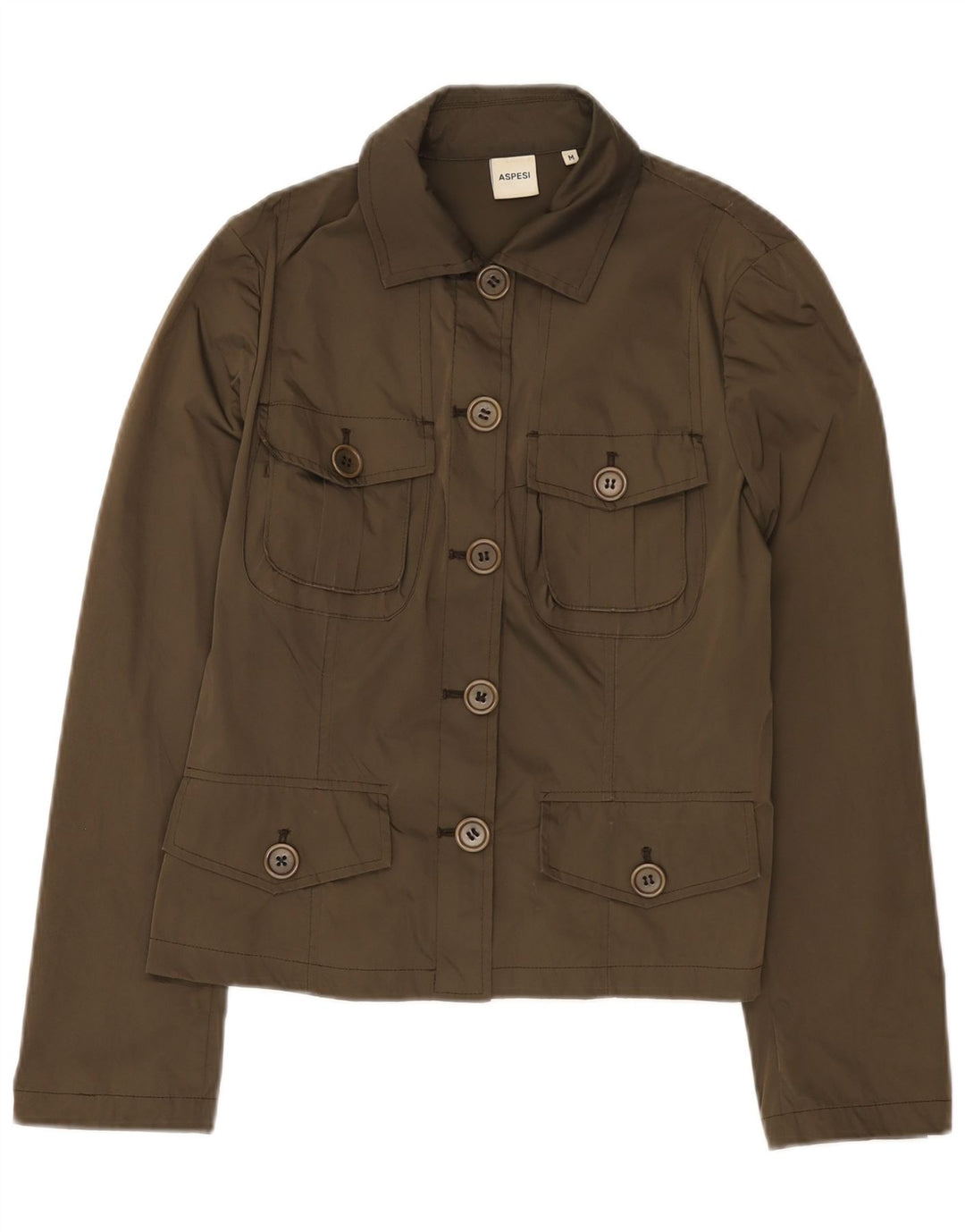Aspesi Womens Utility Jacke UK 12 Medium Khaki Polyester