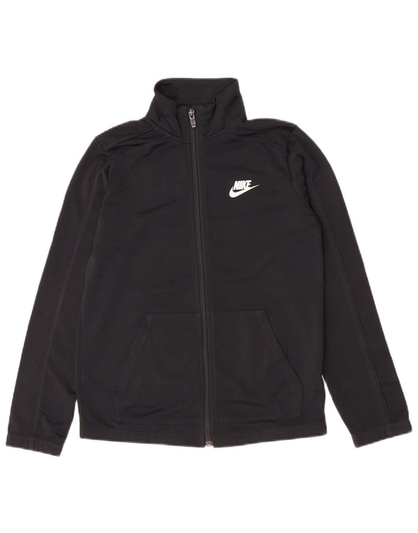 Nike Boys Tracksuit Top Jacket 10-11 Years Medium Black Polyester