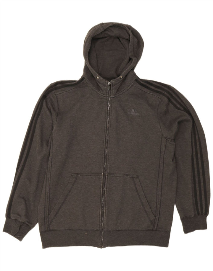 Adidas Mens Climalite Zip Hoodie Sweater Large Grey Polyester
