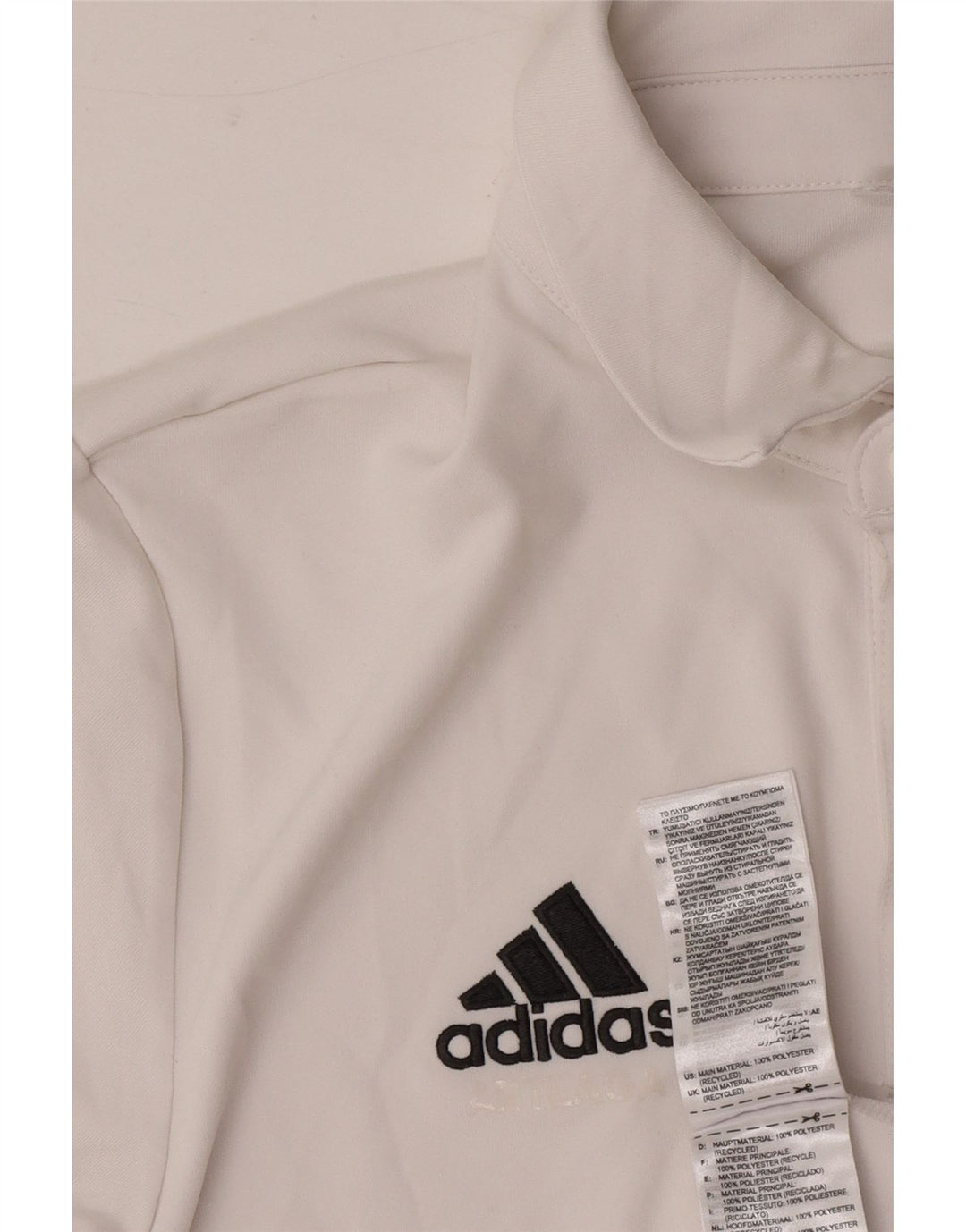Polo Adidas Aeroready da uomo piccola in poliestere bianco
