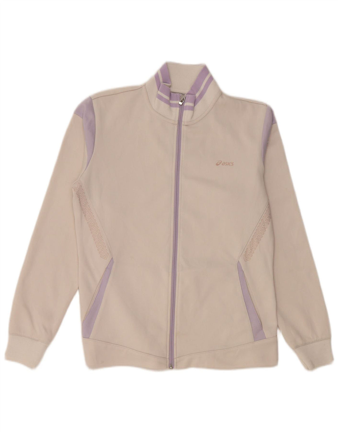 ASICS Damen-Trainingsanzug-Top-Jacke, UK 14, mittelweiß, Farbblock