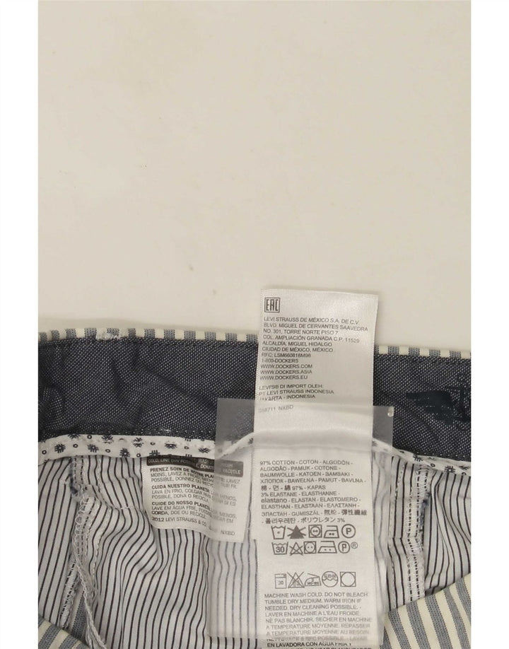 Dockers Mens Chino Shorts W32 Large Grey Striped Cotton
