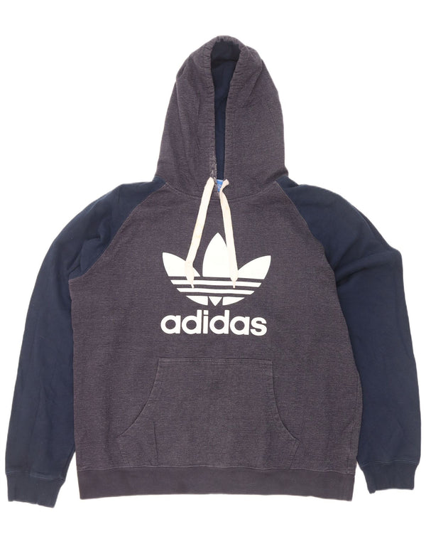 Adidas Mens Graphic kapucnis pulóver 2XL szürke Colourblock pamut