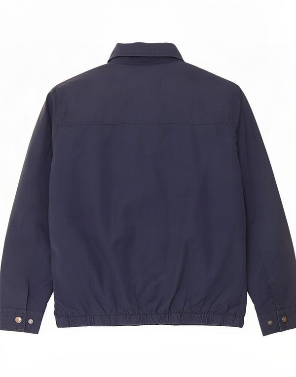 Crew Clothing Mens Bomber Jacket UK 38 Medium Navy Blue Cotton