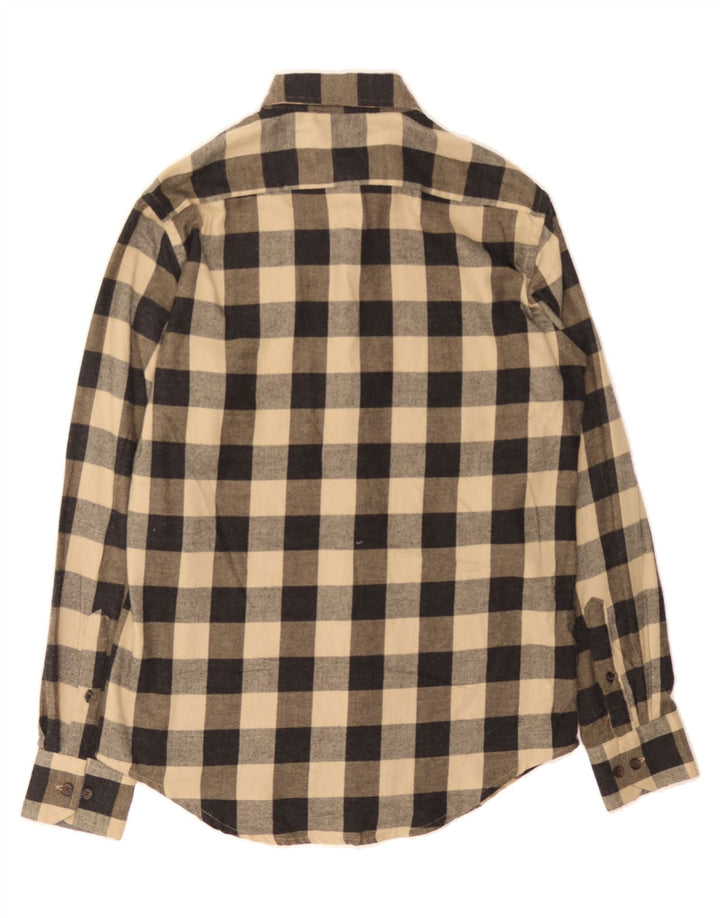 IZOD Mens Flannel Shirt Small Beige Check Cotton Vintage Izod and Second-Hand Izod from Messina Hembry 