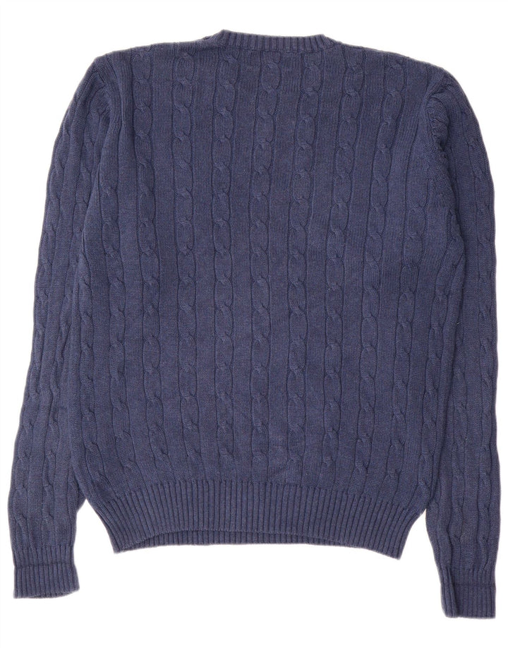 Marks & Spencer Herren Blauer Harbor-Pullover mit Rundhalsausschnitt Mittelmarineblau