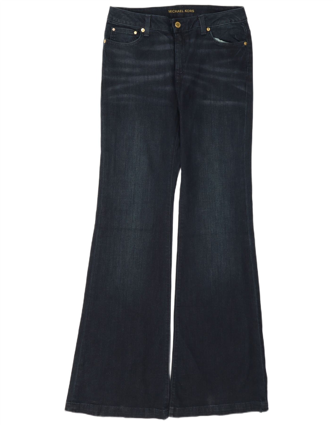 Michael Kors Womens Selma Flared Jeans US 8 Medium W30 L35 Navy Blue Cotton