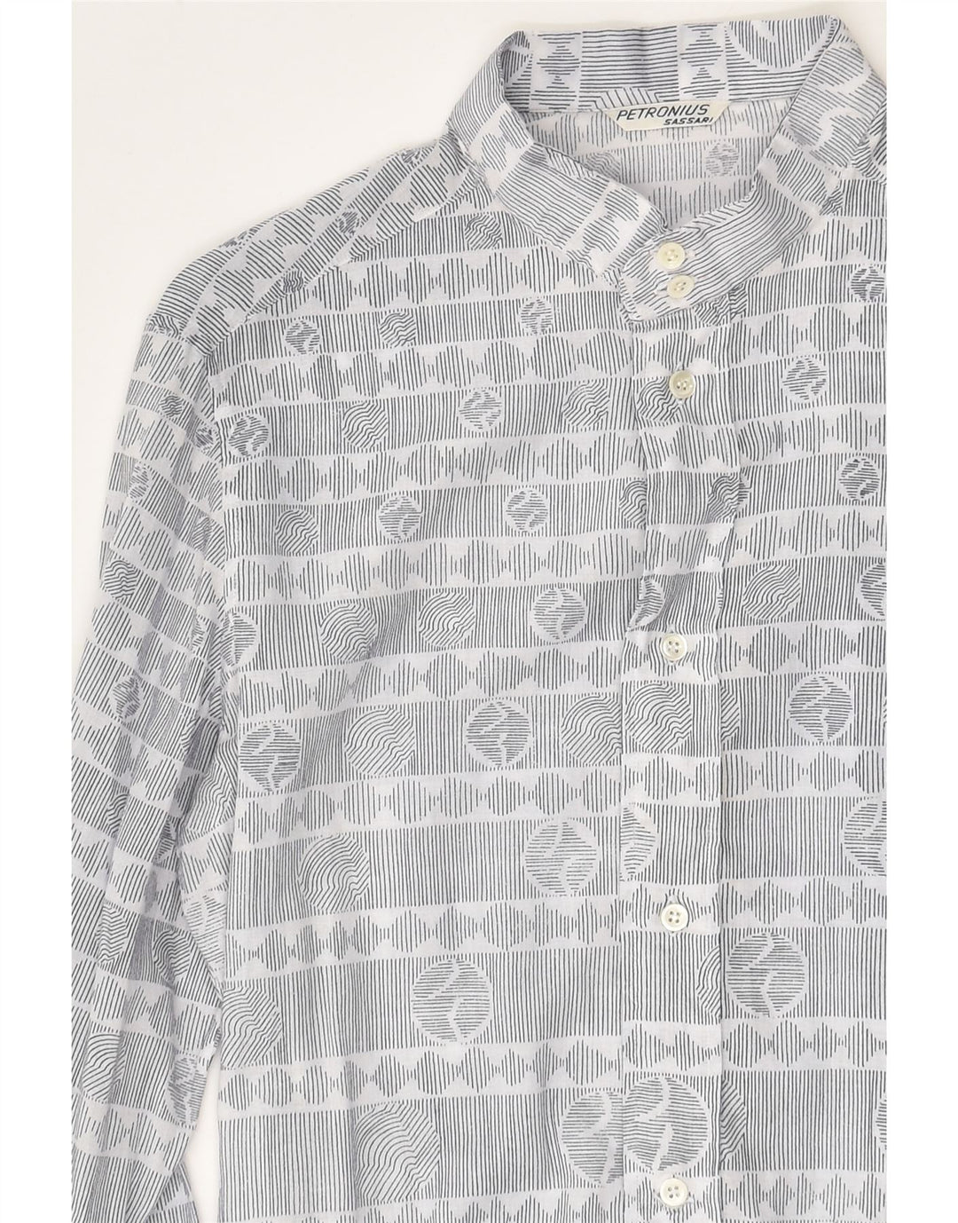 VINTAGE Womens Shirt UK 12 Medium Grey Fair Isle | Vintage Vintage | Thrift | Second-Hand Vintage | Used Clothing | Messina Hembry 