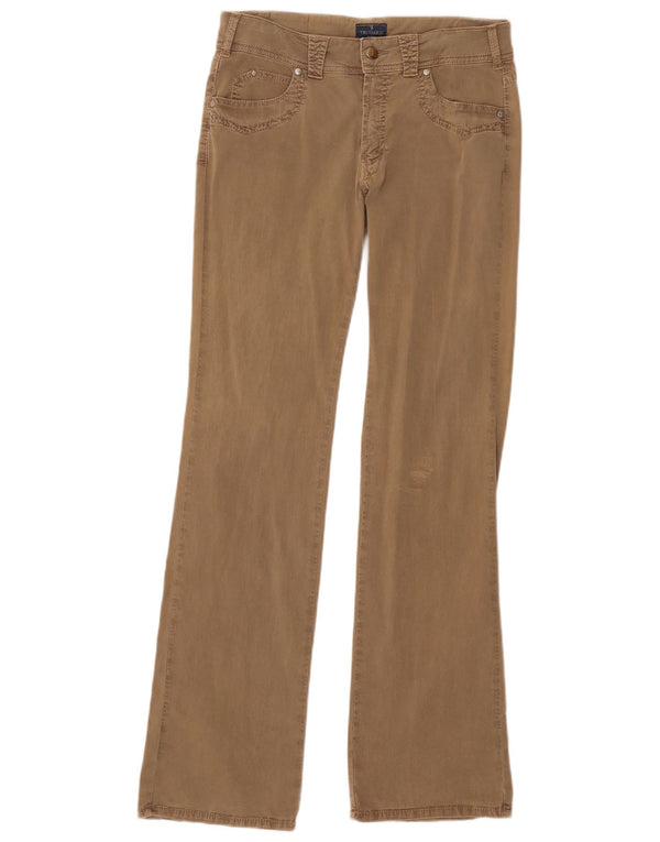 Trussardi Womens Low Waist Bootcut Jeans W29 L33 Beige Cotton