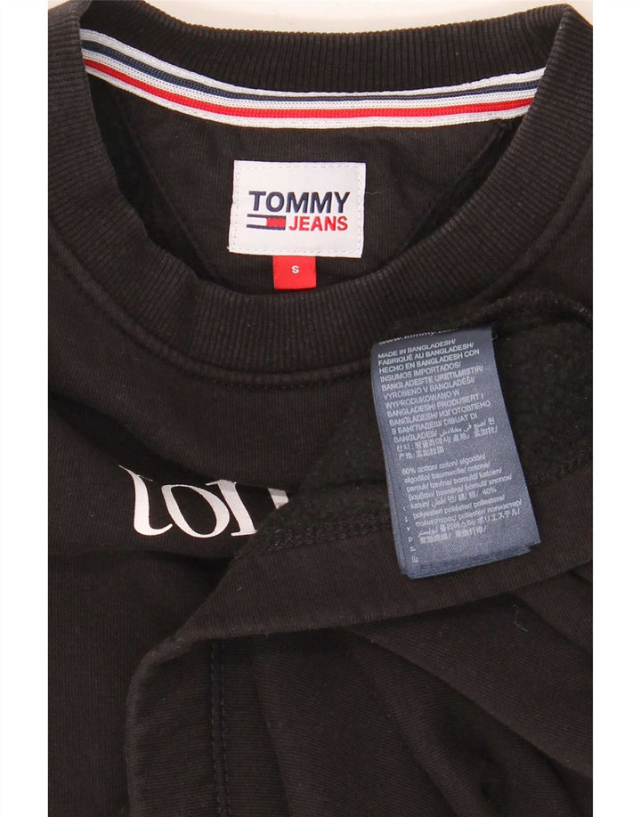 Tommy Hilfiger Womens Graphic Oversized Sweatshirt Jumper UK 10 Small Black
