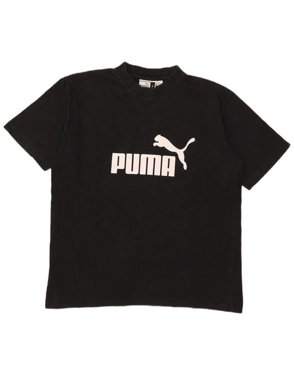 Puma Mens Graphic T-Shirt Top Large Black Cotton