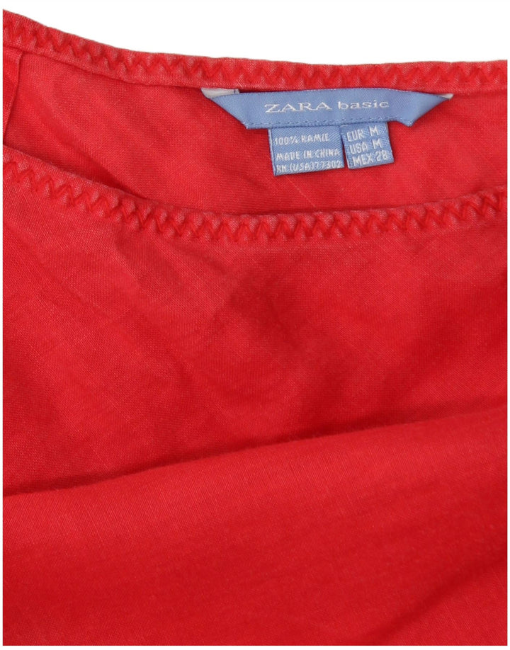 Zara Dame A-Line nederdel Medium W28 Rød Ramie