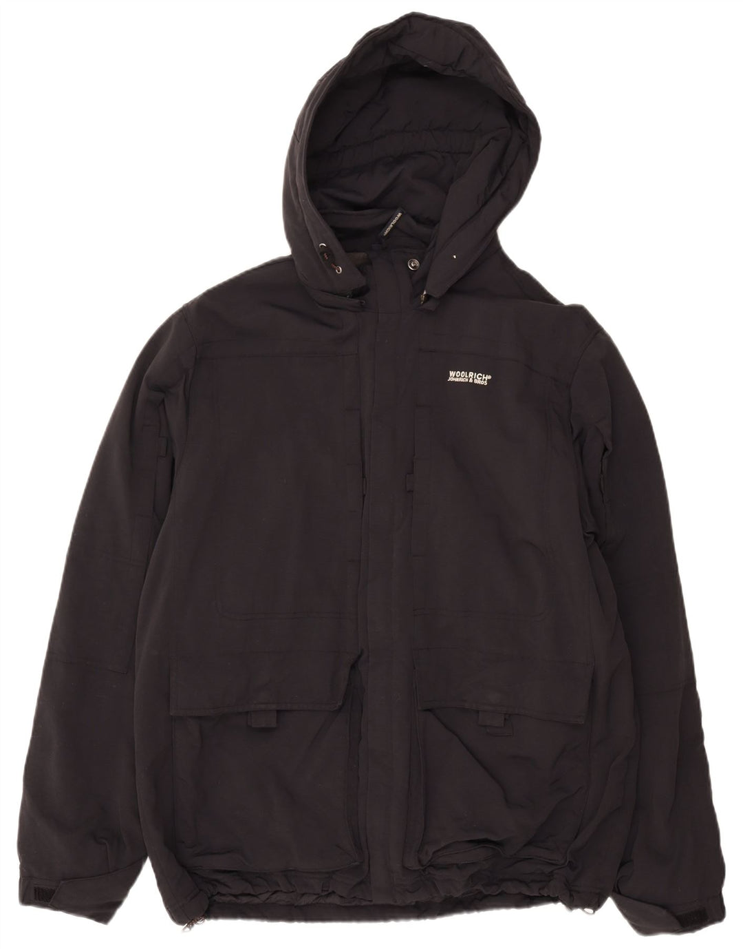 Jaqueta masculina acolchoada com capuz WOOLRICH UK 44 2XL nylon preto