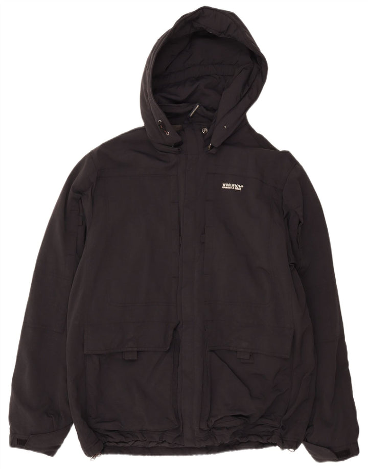 Jaqueta masculina acolchoada com capuz WOOLRICH UK 44 2XL nylon preto