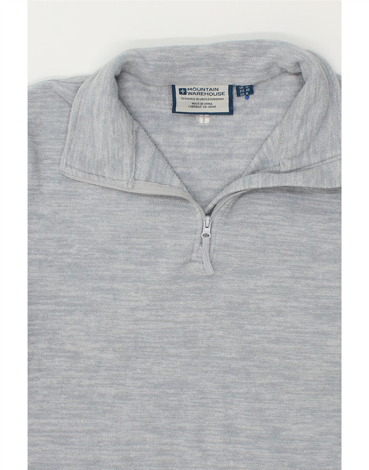 MOUNTAIN WAREHOUSE Womens Zip Neck Fleece Jumper UK 12 Medium  Grey Vintage Mountain Warehouse and Second-Hand Mountain Warehouse from Messina Hembry 