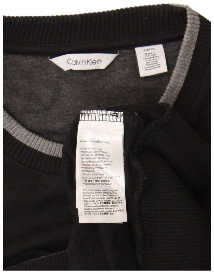 Calvin Klein Mens Crew Neck Jumper Sweater Small Black Cotton