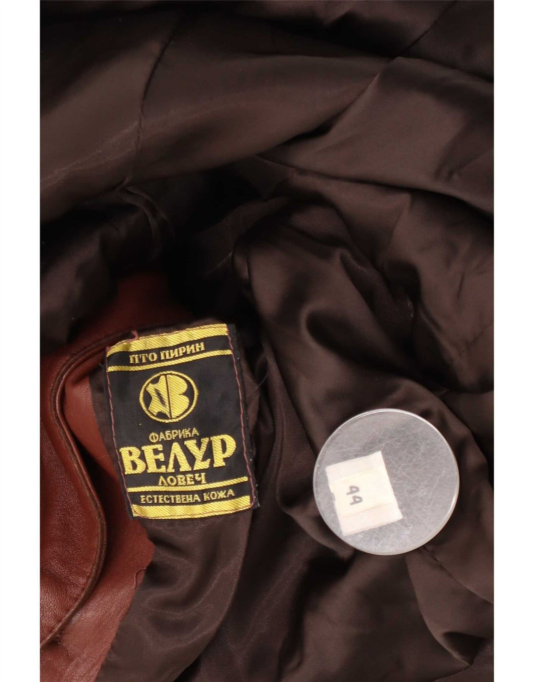 Abrigo de cuero vintage para mujer IT 44 Cuero marrón medio