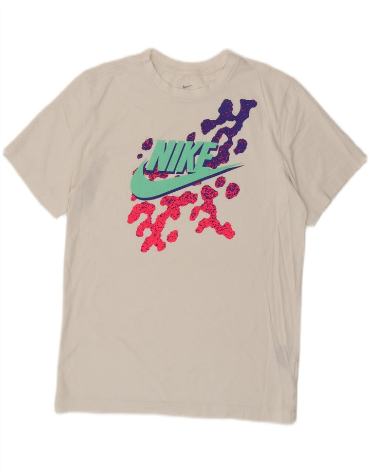 NIKE Mens Graphic T-Shirt Top XS White Cotton