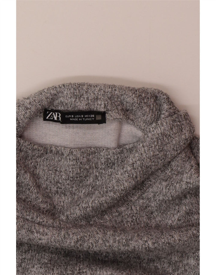 Zara Womens Sweatshirt Jumper UK 10 Small Grey Flecked
