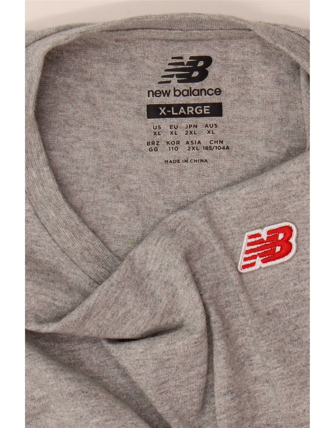 New Balance Mens T-Shirt Top XL Grey Flecked