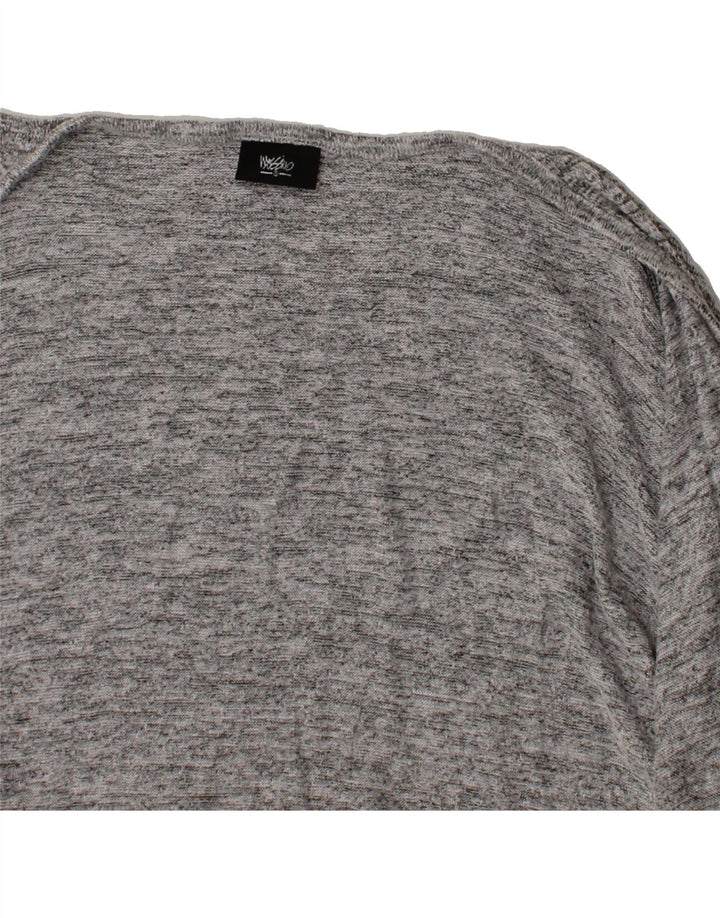 MOSSIMO Womens Longline Open Cardigan Sweater UK 14 Medium Grey Flecked Vintage Mossimo and Second-Hand Mossimo from Messina Hembry 