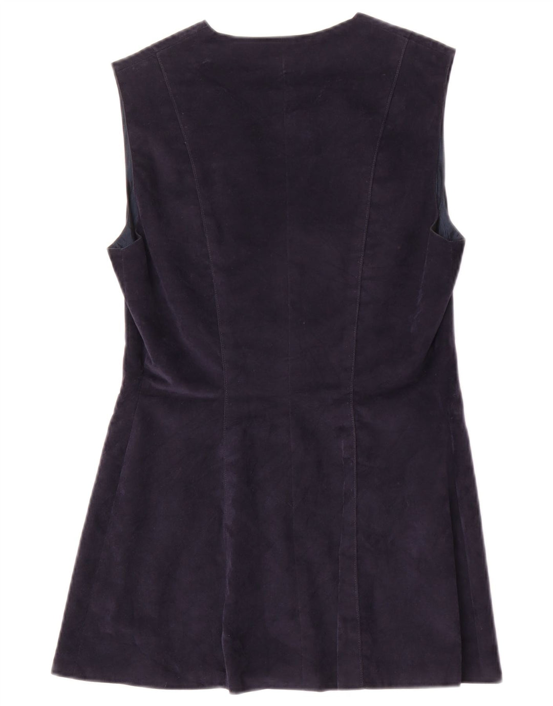 Vintage Womens Longline Waistcoat UK 10 Small Navy Blue