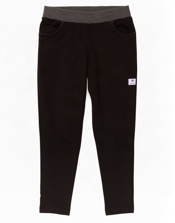 Champion Womens Crop Tracksuit Trousers UK 12 Medium Black Colourblock