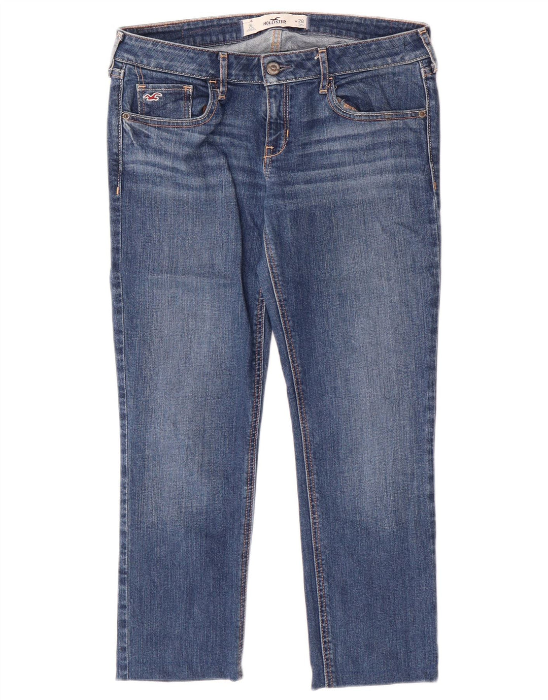 Hollister Womens Cropped Jeans US 7 Medium W28 L24 Blue