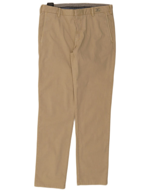 Tommy Hilfiger Mens Straight Chino Trousers W32 L34 Beige Cotton