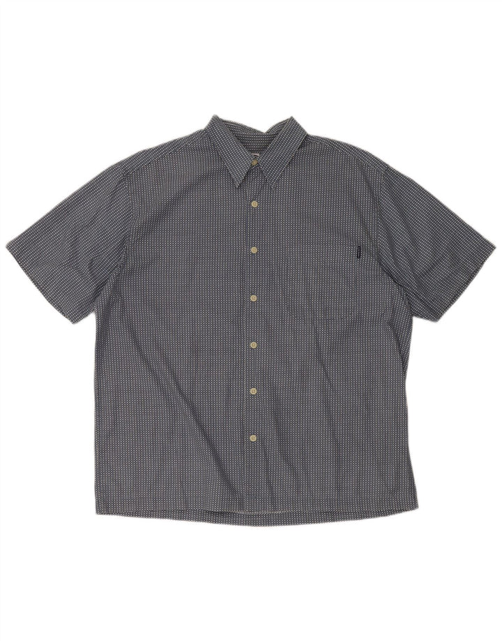 Old Navy Mens Short Sleeve Shirt Large Navy Blue Geometric Cotton