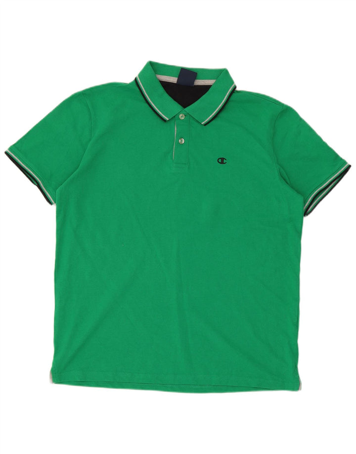 Champion Polo Homme Rayé Vert Moyen