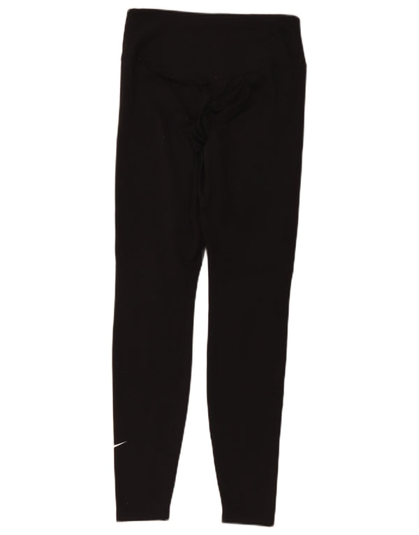 Nike Dame Dri Fit Leggings UK 14 Medium Sort Polyester